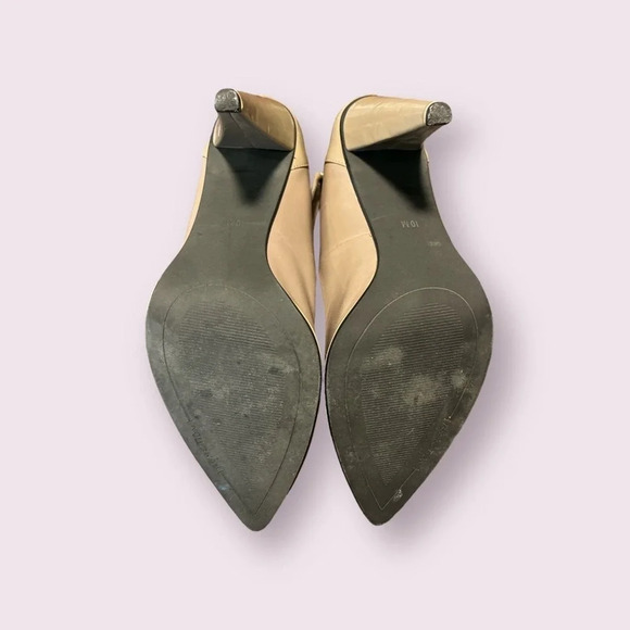 Kenneth Cole Ankle Strap, Zipper on Back Leather Heels, Neutral, Size 10 - Picture 5 of 6